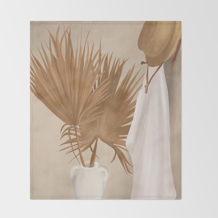Palm Leaf Decoration Throw Blanket Gallery Image 2