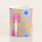 Folk Floral Blossoms in Pastel Pink Coffee Mug Gallery Image 4