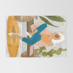 Boss Lady Illustration, Empower Woman Female Feminism, Plant Lady Tea Coffee Painting Rug Gallery Image 2