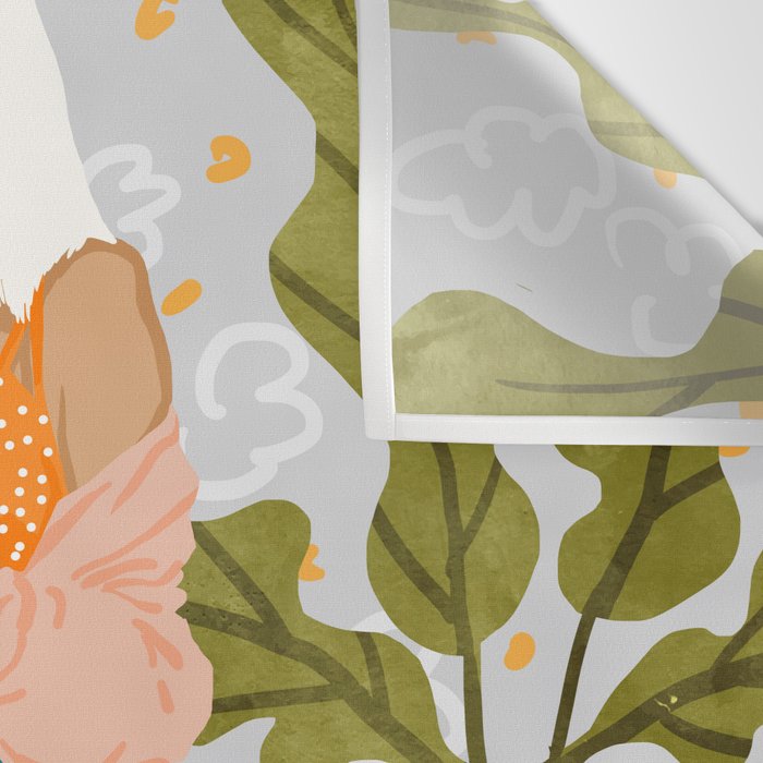 Boss Lady Illustration, Empower Woman Female Feminism, Plant Lady Tea Coffee Painting Wall Tapestry Gallery Image 3