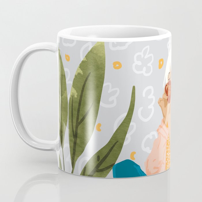 Boss Lady Illustration, Empower Woman Female Feminism, Plant Lady Tea Coffee Painting Coffee Mug Gallery Image 3