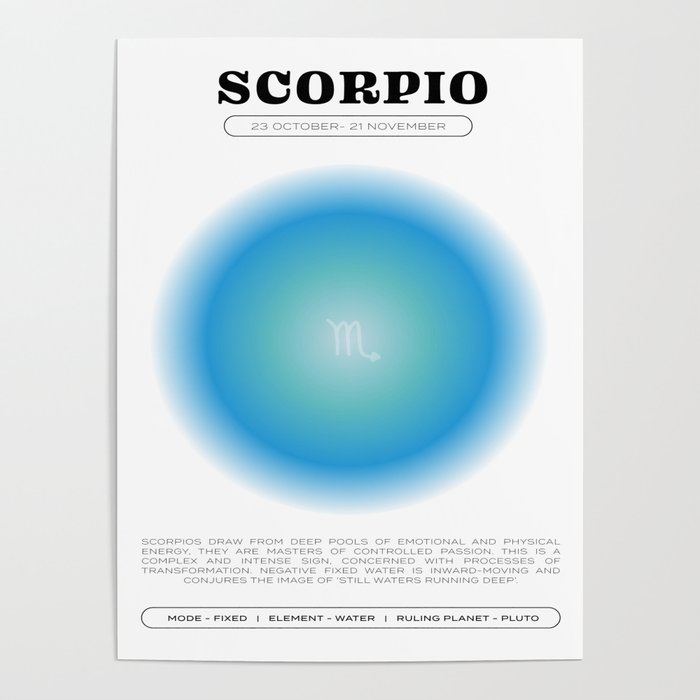 Scorpio Zodiac Aura Print Poster Gallery Image 4