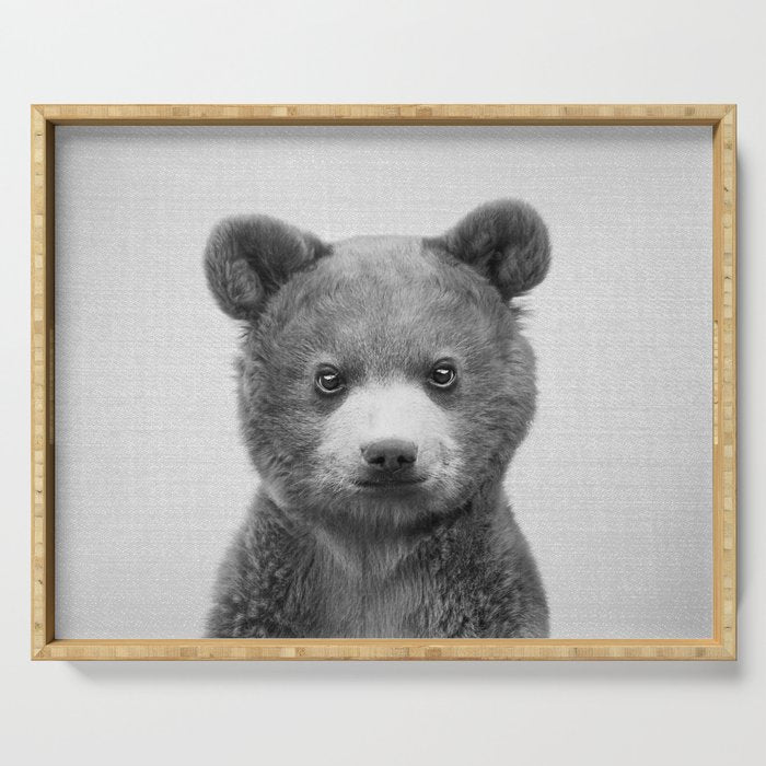 Baby Bear - Black & White Serving Tray Gallery Image 1