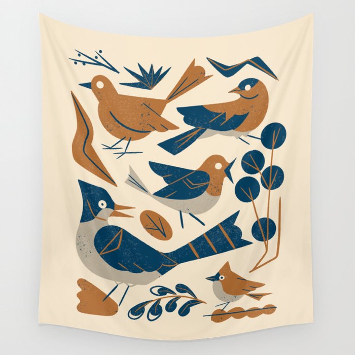 Woodland Songbirds Wall Tapestry Gallery Image 4