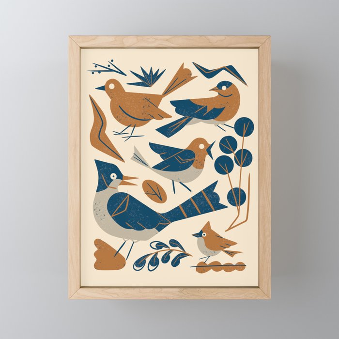 Woodland Songbirds Mini Art Print Gallery Image 1