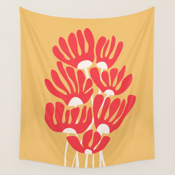 Fiery flowers Wall Tapestry Gallery Image 4