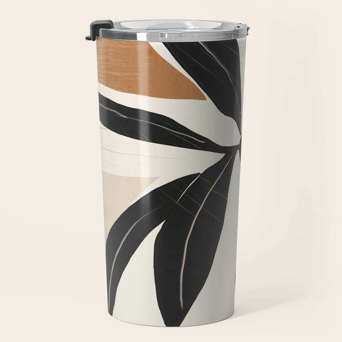 Modern Abstract Art Plant Travel Mug Gallery Image 3