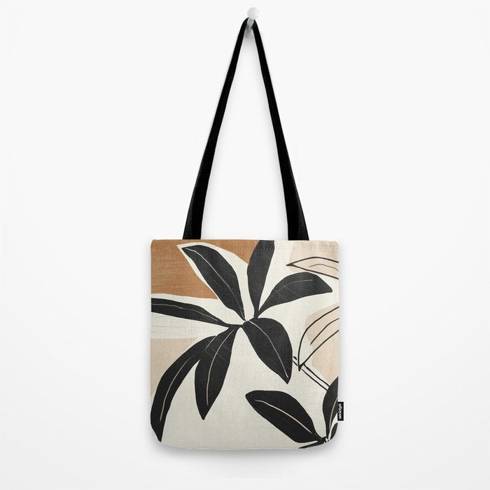 Modern Abstract Art Plant Tote Bag Gallery Image 2