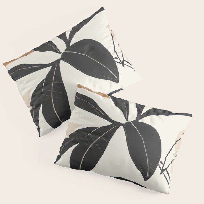 Modern Abstract Art Plant Pillow Sham Gallery Image 1