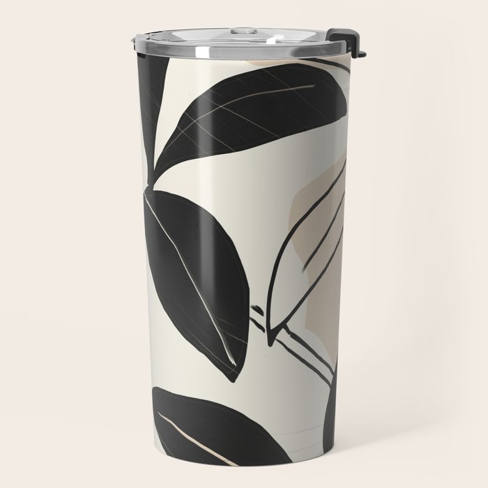 Modern Abstract Art Plant Travel Mug Gallery Image 2