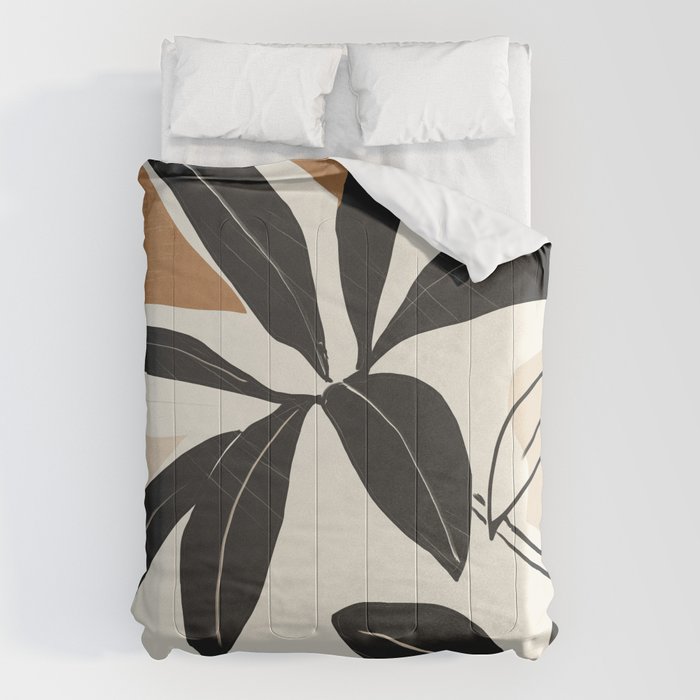 Modern Abstract Art Plant Comforter Gallery Image 1