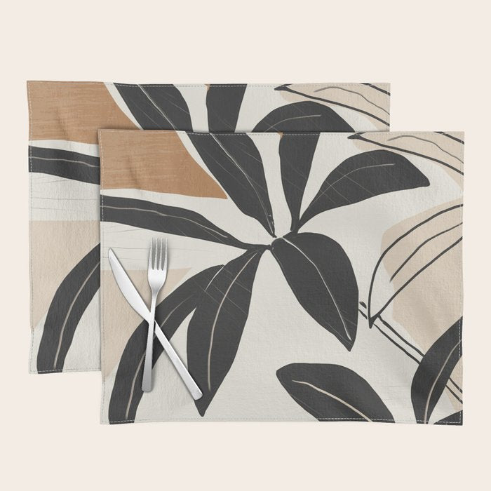 Modern Abstract Art Plant Placemat Gallery Image 1