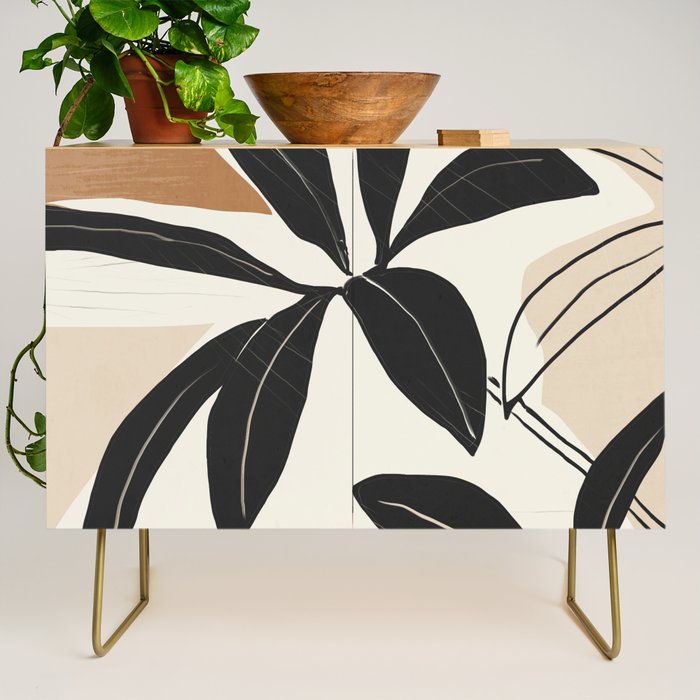 Modern Abstract Art Plant Credenza Gallery Image 1