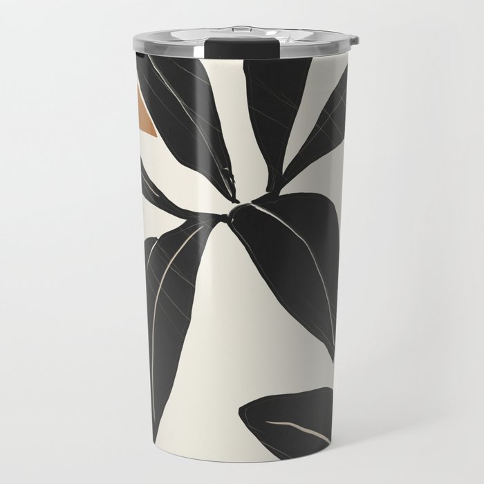 Modern Abstract Art Plant Travel Mug Gallery Image 1