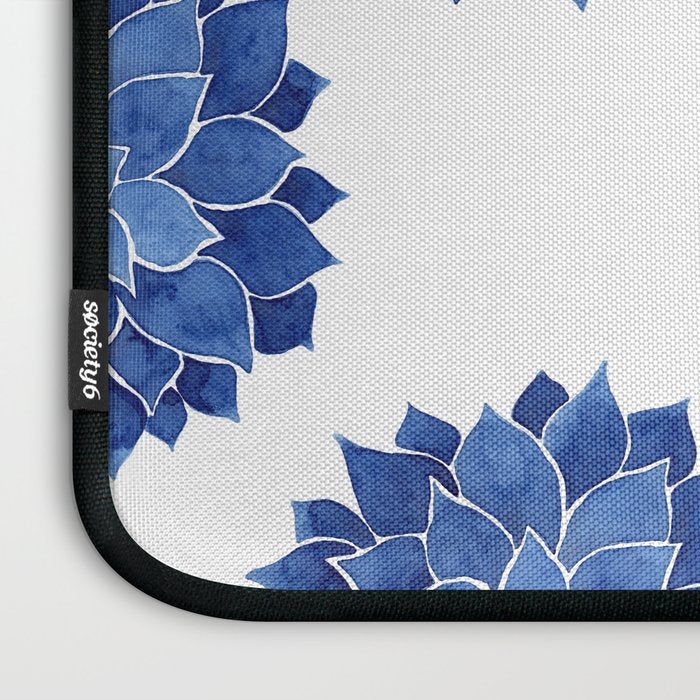 Indigo Succulent |  Watercolor Painting Laptop Sleeve Gallery Image 3