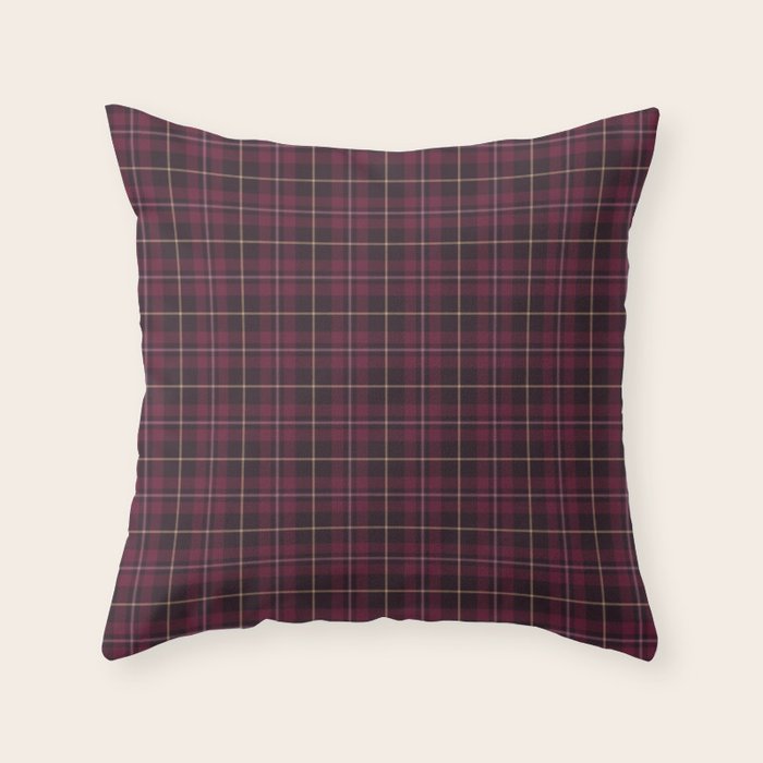 blackberry tartan Throw Pillow Gallery Image 6