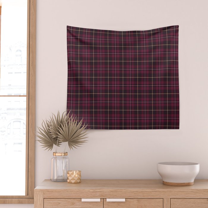 blackberry tartan Wall Tapestry Gallery Image 2