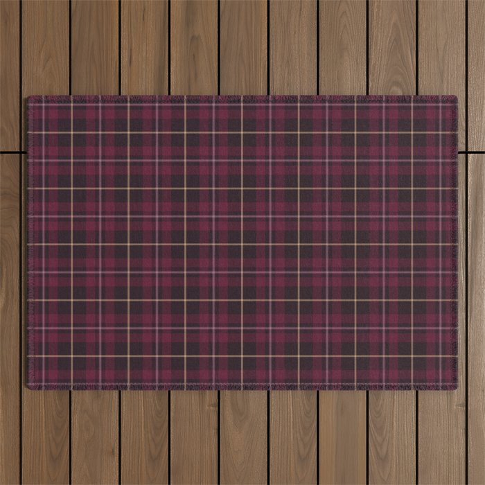 blackberry tartan Outdoor Rug Gallery Image 1
