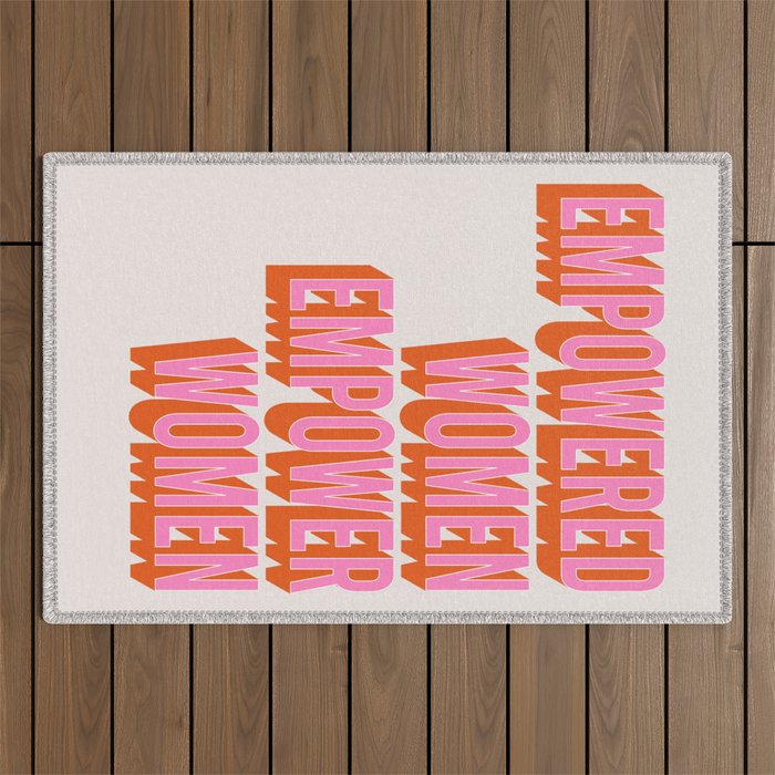 Empowered Women Empower Women (Pink Orange) Outdoor Rug Gallery Image 1