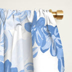 Modern navy blue white watercolor elegant floral Window Curtain Gallery Image 2