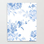 Modern navy blue white watercolor elegant floral Notebook Gallery Image 4