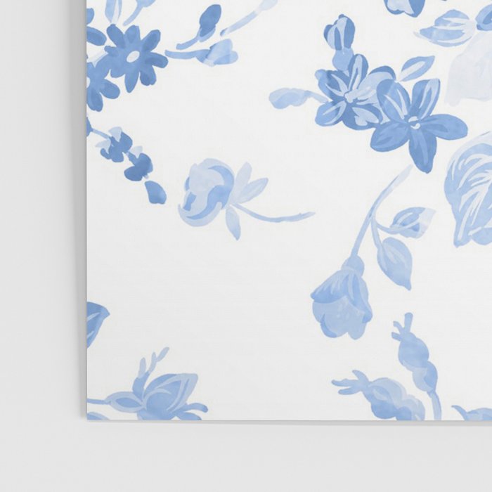 Modern navy blue white watercolor elegant floral Poster Gallery Image 3