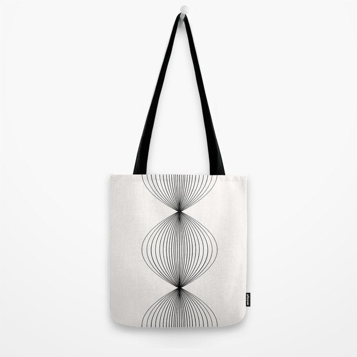 Geometric Orb Shapes - Black and White Tote Bag Gallery Image 2