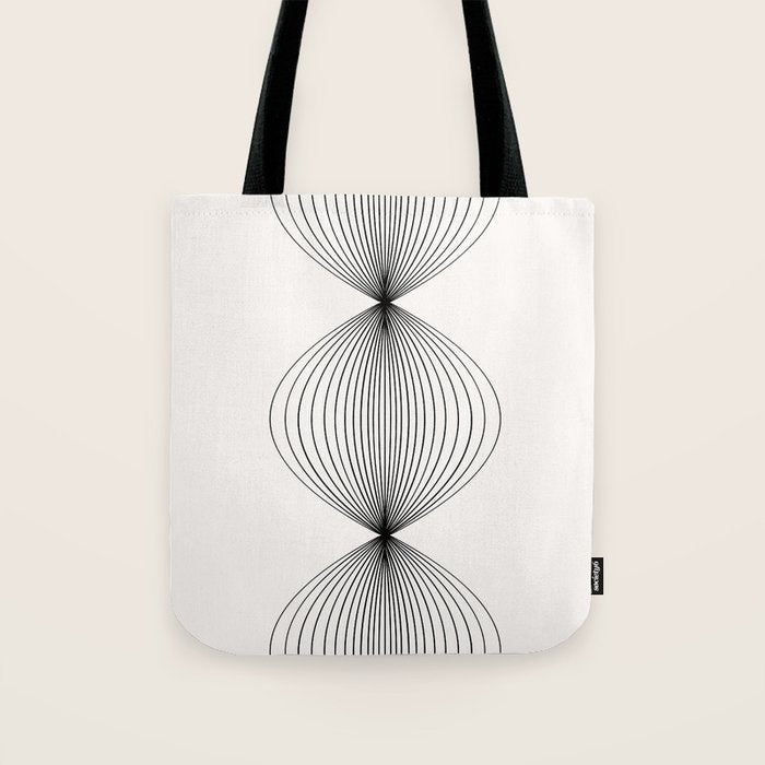 Geometric Orb Shapes - Black and White Tote Bag Gallery Image 1