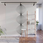 Geometric Orb Shapes - Black and White Wall Mural Gallery Image 1
