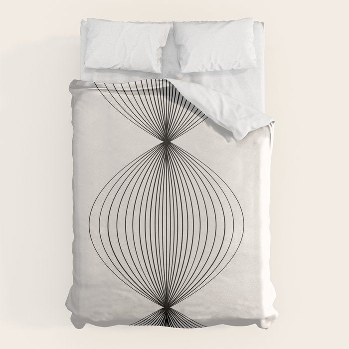 Geometric Orb Shapes - Black and White Duvet Cover Gallery Image 1