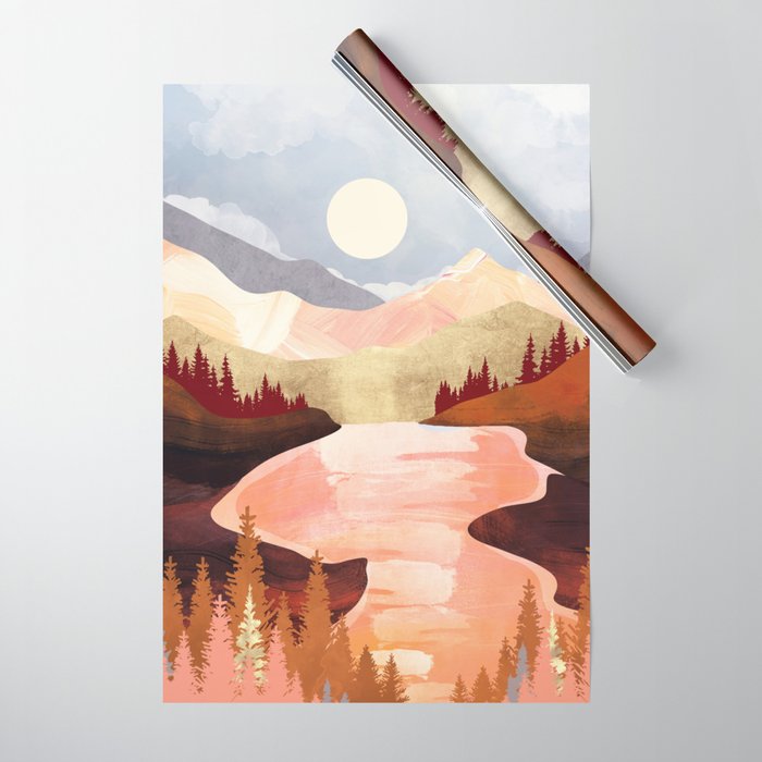 Mountain Forest Lake Wrapping Paper Gallery Image 1