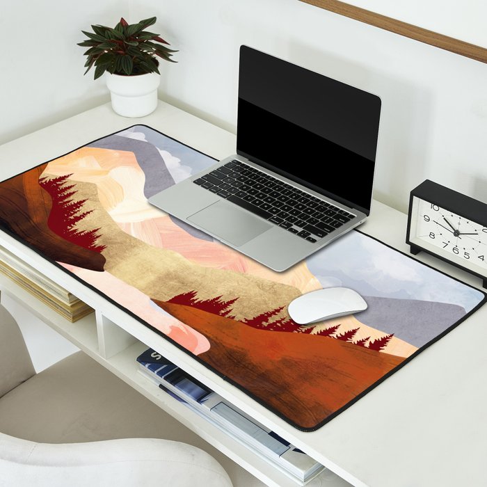 Mountain Forest Lake Desk Mat Gallery Image 2
