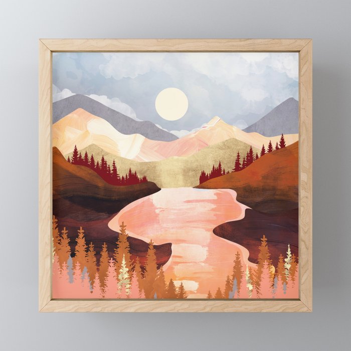 Mountain Forest Lake Mini Art Print Gallery Image 1