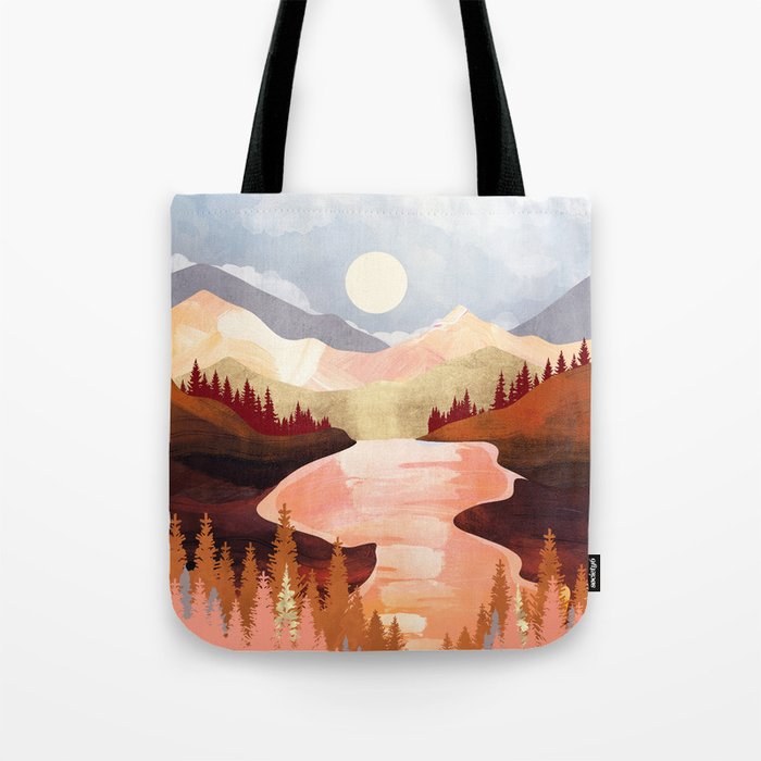 Mountain Forest Lake Tote Bag Gallery Image 1