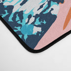 Take Me Where The Waves Kiss My Feet, Eclectic Nature River Woman Colorful Water Coral Bohemian Desk Mat Gallery Image 4