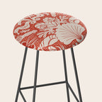 Neptune's joy warm red damask reworked Stool Gallery Image 2