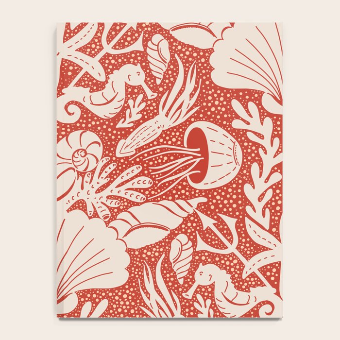 Neptune's joy warm red damask reworked Notebook Gallery Image 4
