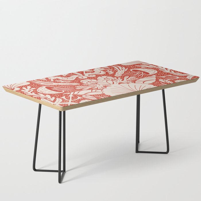 Neptune's joy warm red damask reworked Coffee Table Gallery Image 1