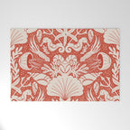 Neptune's joy warm red damask reworked Welcome Mat Gallery Image 1