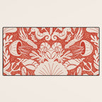 Neptune's joy warm red damask reworked Desk Mat Gallery Image 3
