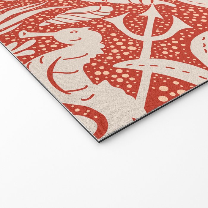 Neptune's joy warm red damask reworked Welcome Mat Gallery Image 2