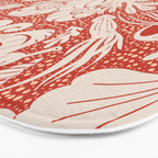 Neptune's joy warm red damask reworked Bath Mat Gallery Image 3