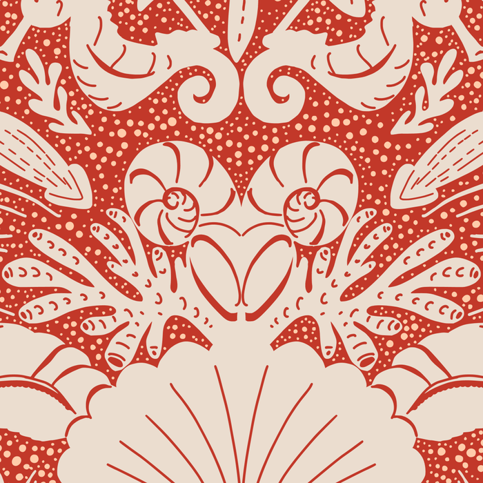 Neptune's joy warm red damask reworked Coffee Mug Gallery Image 2