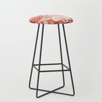 Neptune's joy warm red damask reworked Stool Gallery Image 1