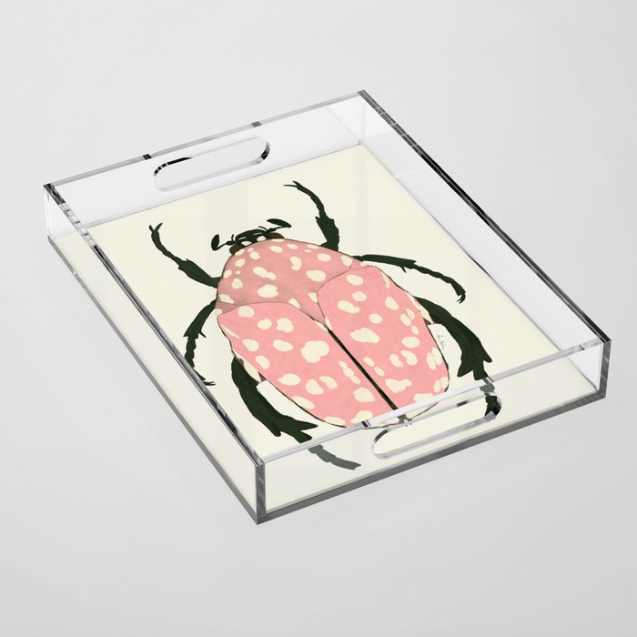  pink beetle insect Acrylic Tray Gallery Image 1