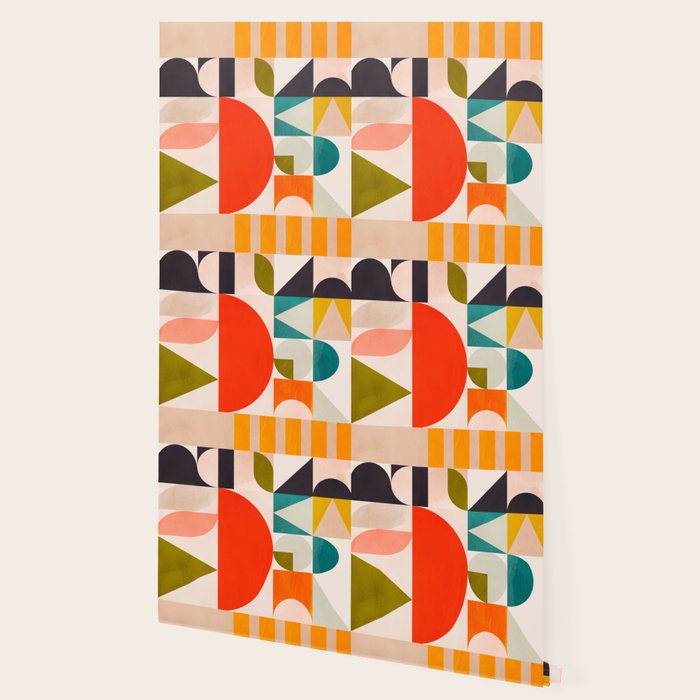 mid century geometry abstract shapes bauhaus 3 Wallpaper Gallery Image 2