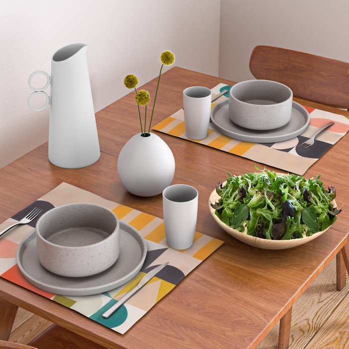 mid century geometry abstract shapes bauhaus 3 Placemat Gallery Image 2