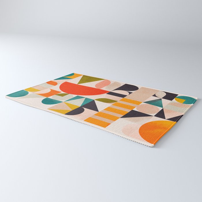mid century geometry abstract shapes bauhaus 3 Rug Gallery Image 3