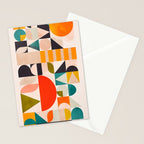 mid century geometry abstract shapes bauhaus 3 Stationery Card Gallery Image 2