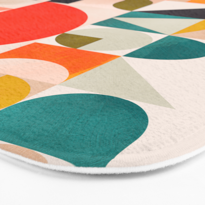 mid century geometry abstract shapes bauhaus 3 Bath Mat Gallery Image 3